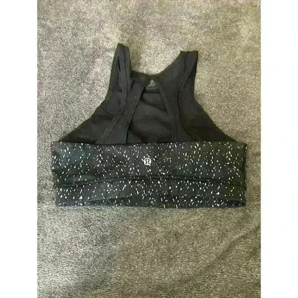 Lululemon Sports Bra Size 6 With Cups Black Mesh Back - Picture 2 of 3